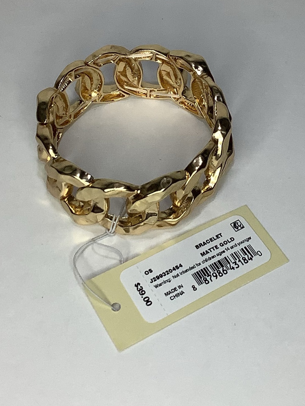 Patricia Nash Gold Hammered Link Stretch Bracelet New - Picture 3 of 4
